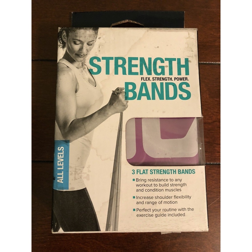 FILA All Levels 3 Flat Strength Flex Power Bands Lite Medium‎ Heavy
